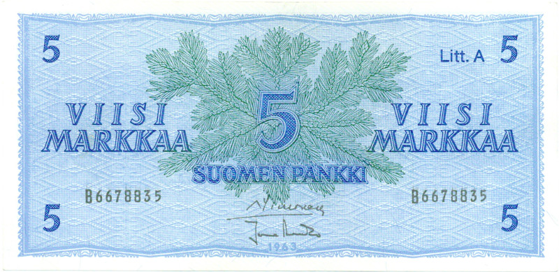 5 Markkaa 1963 Litt.A B6678835